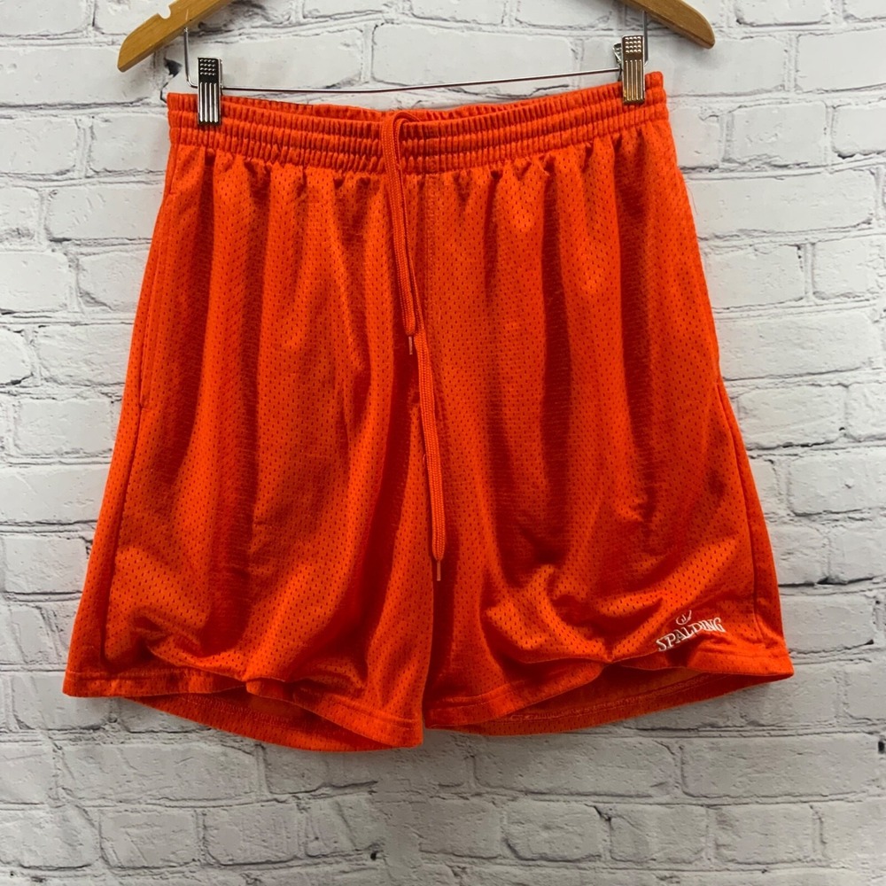 Spalding Mens Athletic Shorts Sz M Medium Red